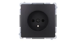 Simon Basic Gniazdo wtyczkowe z uziemieniem (moduł) 16A, 250V, zaciski śrubowe czarny BMGZ1.01/49