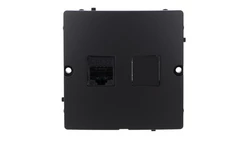 Simon Basic Gniazdo komputerowe RJ45 pojedyncze, kategoria 5e (moduł). Montaż gniazda na wkręty do puszki czarny BMF51.02/49