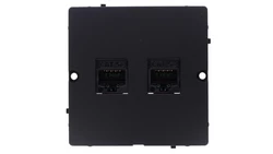 Simon Basic Gniazdo komputerowe RJ45 podwójne kategoria 5e (moduł). Montaż gniazda na wkręty do puszki czarny BMF52.02/49