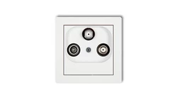 DECO Mechanizm gniazda abonenckiego 2 wyjścia SAT + TV, biały mat 25DGSN