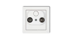 DECO Mechanizm gniazda abonenckiego RTV przelotowego 9dB, biały mat 25DG9P