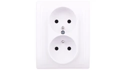 KOS66 Gniazdo podwójne z/u kompletne białe 660436
