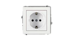 DECO Mechanizm gniazda pojedynczego z uziemieniem SCHUKO 2P+Z (przesłony torów prądowych), biały mat 25DGP-1sp