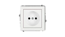 DECO Mechanizm gniazda pojedynczego bez uziemienia 2P (przesłony torów prądowych), biały mat 25DGP-1zp