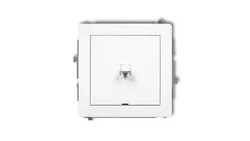 DECO Mechanizm łącznika zwiernego, jednobiegunowego w stylu amerykańskim (jeden klawisz, bez piktogramu), biały mat 25DWPUS-4.1