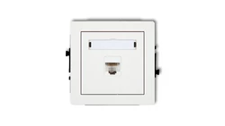 DECO Mechanizm gniazda komputerowego pojedynczego 1xRJ45, kat. 6, ekranowane, 8-stykowy, biały mat 25DGK-5