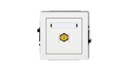 DECO Mechanizm gniazda pojedynczego RCA (typu cinch - żółty, pozłacany), biały mat 25DGRCA-1