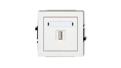 DECO Mechanizm ładowarki USB pojedynczej, 5V, 1A, biały mat 25DCUSB-1