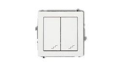 DECO Mechanizm łącznika podwójnego schodowego, biały mat 25DWP-33