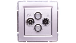 KOS66 Gniazdo antenowe podwójne TV/SAT/SAT aluminium 664078