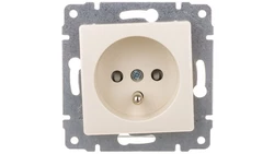 VENA Gniazdo pojedyncze z/u z przesłonami krem 510334