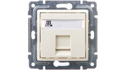 VENA Gniazdo komputerowe pojedyncze RJ45 kat.5e nieekranowane krem 510365