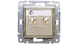 VENA Gniazdo telefoniczne podwójne 2xRJ11 satyna 515064