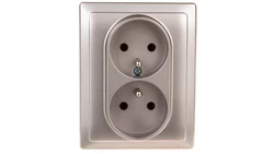 DANTE Gniazdo podwójne kompletne z/u inox 454136