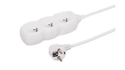 Przedłużacz 3-gniazdowy, 1,5m biały, 3x1,0mm OWY 34315