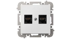 SANTRA gniazdo komputerowe 2x RJ45 bez ramki podtynkowe biały 4149-10