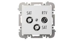 SANTRA Gniazdo antenowe R-TV-2xSAT końcowe bez ramki podtynkowe biały 4160-10