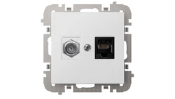 SANTRA gniazdo komputerowe RJ45+FF bez ramki podtynkowe biały 4190-10