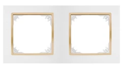 SANTRA ramka podwójna biały/złoty 4172-27