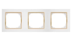 SANTRA ramka potrójna biały/złoty 4173-27