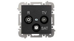 SANTRA Gniazdo antenowe R-TV-SAT końcowe bez ramki podtynkowe czarny 4153-19