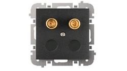 SANTRA gniazdo 1xgłośnikowe bez ramki podtynkowe czarny 4157-19