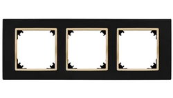 SANTRA ramka potrójna czarny/złoty 4173-47