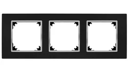 SANTRA ramka potrójna czarny/chrom 4173-46