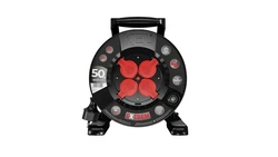 Przedłużacz bębnowy EXTREME LINE 4 gniazda z/u IP44 16A H05RR-F 3x1,5 50m czarny W-100032