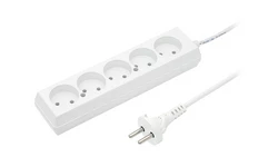 Przedłużacz 5-gniazd b/u 10A 1,5m /OMY 2x1/ biały PS-560 T-105750