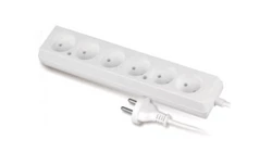 Przedłużacz 6-gniazd b/u 10A 5m /OMY 2x1/ biały PS-660 T-105860