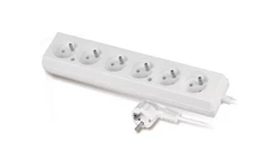 Przedłużacz 6-gniazd z/u 10A 5m /OMY 3x1/ biały PS-670 T-105900