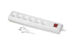 Przedłużacz z wyłącznikiem 6-gniazd b/u 10A 3m /OMY 2x1/ biały PS-660WS T-109400