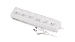 Przedłużacz 6-gniazd b/u 10A 1,5m /OMY 2x1/ biały PS-660 T-105830