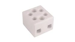 Złączka gwintowa porcelanowa szkliwiona (z dwoma otworami do przykręcania) 2,5 mm² 2 tory CPO 2-2.5A 80017516 /16szt./