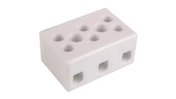 Złączka gwintowa porcelanowa szkliwiona (z dwoma otworami do przykręcania) 2,5 mm² 3 tory CPO 3-2.5A 80019516 /10szt./