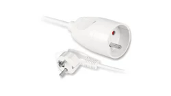 Przedłużacz z jednokrotnym gniazdem 2p+Z 1,5m biały , T-105040
