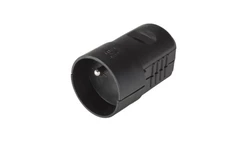 Gniazdo wtyczkowe PCW przenośne, z uziemieniem, czarne 24527