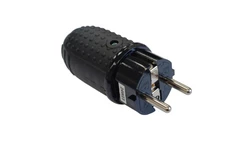 Wtyczka gumowa 2P+Z IP44 250V~ 16 A 3680W prosta czarna 24016