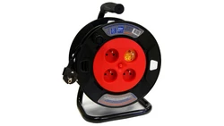 Przedłużacz bębnowy 25m, 4-gniazdowy 3x1,0mm OWY H05VV-F, termik 24454