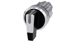Przełącznik długie pióro 3 pozycyjny 22mm bez samopowrotu możl podświetlenie czarny/biały metal SIRIUS ACT 3SU1052-2CL60-0AA0