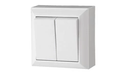 Łącznik świecznikowy, podwójny, natynkowy, IP20, biały, GAO 20454