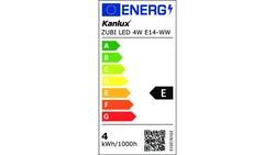 Żarówka LED E14 ZUBI LED 4W E14-WW 520lm 3000K barwa ciepła 24528