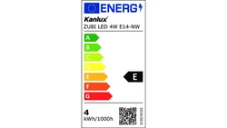 Żarówka LED E14 ZUBI LED 4W E14-NW 520lm 4000K barwa neutralna 24529