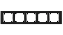 SANTRA ramka pięciokrotna IP20 czarny/chrom 4175-46