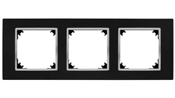 VESTRA ramka potrójna czarny/chrom 3873-46