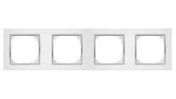 SANTRA ramka czterokrotna IP20 biały/chrom 4174-26