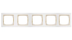 SANTRA ramka pięciokrotna IP20 biały/złoty 4175-27