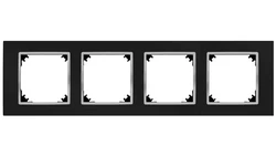 SANTRA ramka czterokrotna IP20 czarny/chrom 4174-46
