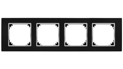 VESTRA ramka czterokrotna czarny/chrom 3874-46